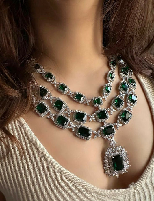 Kunti Special Green Look Diamond Set